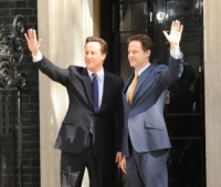 David Cameron and Nick Clegg outside Downing Street on 12 May 2010