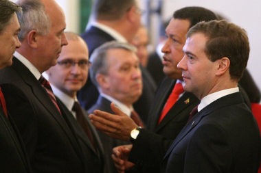 Head of Rosatom Sergei Kiriyenko looks on during President Hugo Chavez' state visit to Russia last month - photo courtesy of World Nuclear News