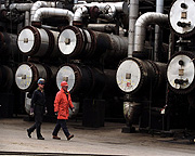 Heat exchangers at Coryton Refinery in Essex, UK