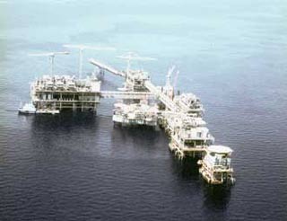 Marjan field offshore gas-oil separation plant (GOSP) No. 2. Photo courtesy of Saudi Aramco